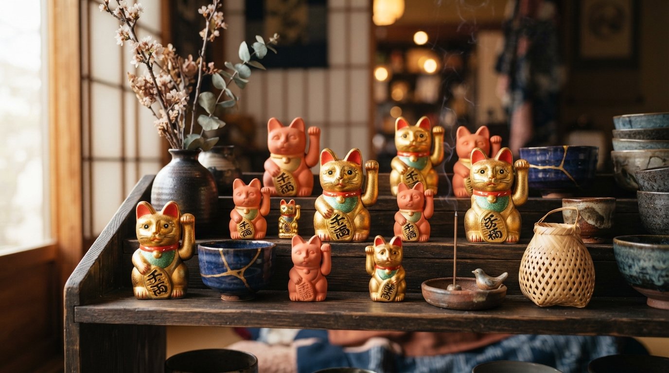 Hucha Daruma roja kawaii japonesa de cerámica